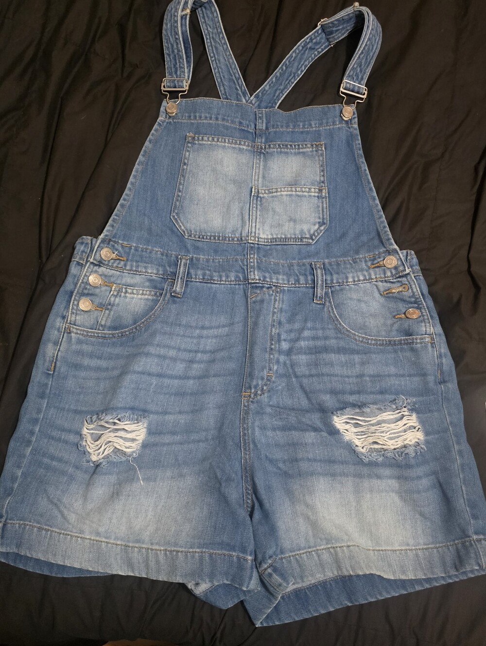 Zenana Womans Overall Shorts Sz lg